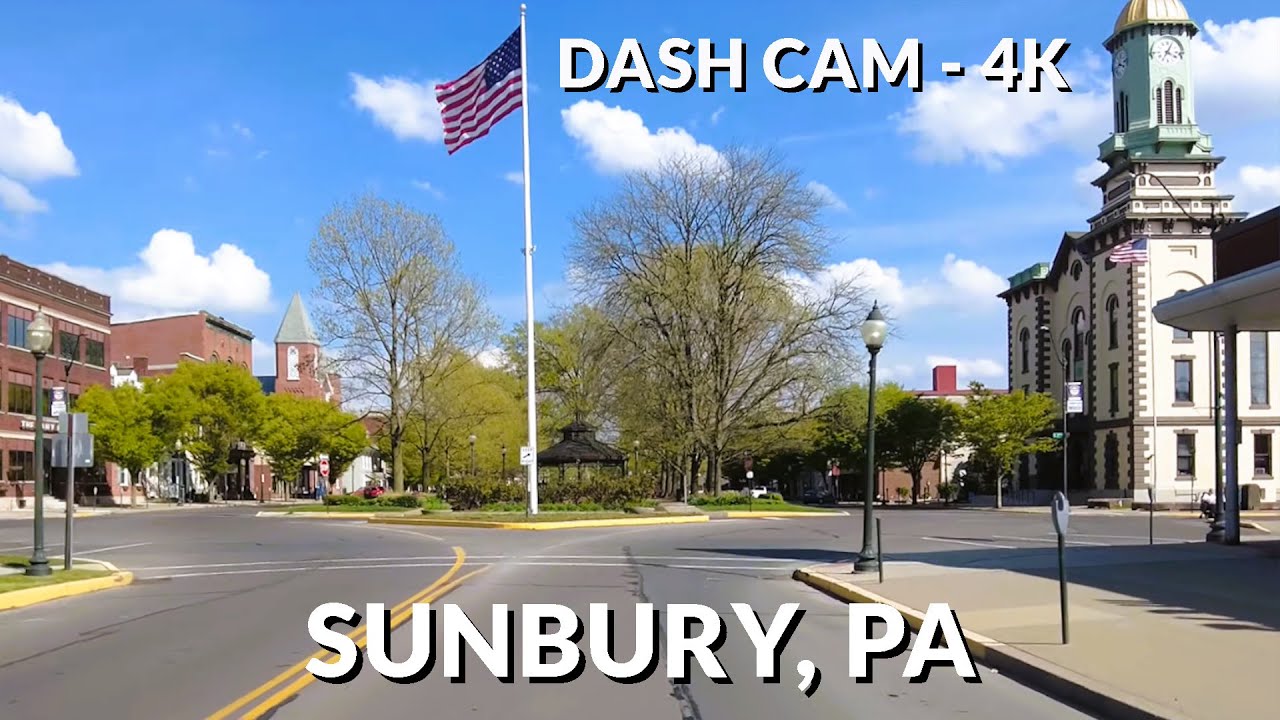 Sunbury, PA in 4K: Historic Streets and Riverside Beauty | Virtual Drive Through Pennsylvania