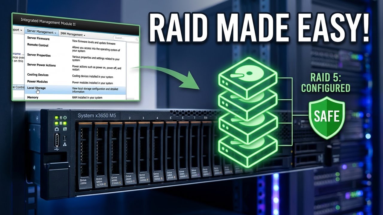 How to config RAID in IBM System X3650 M5 and setup drive Windows Server (Hindi)