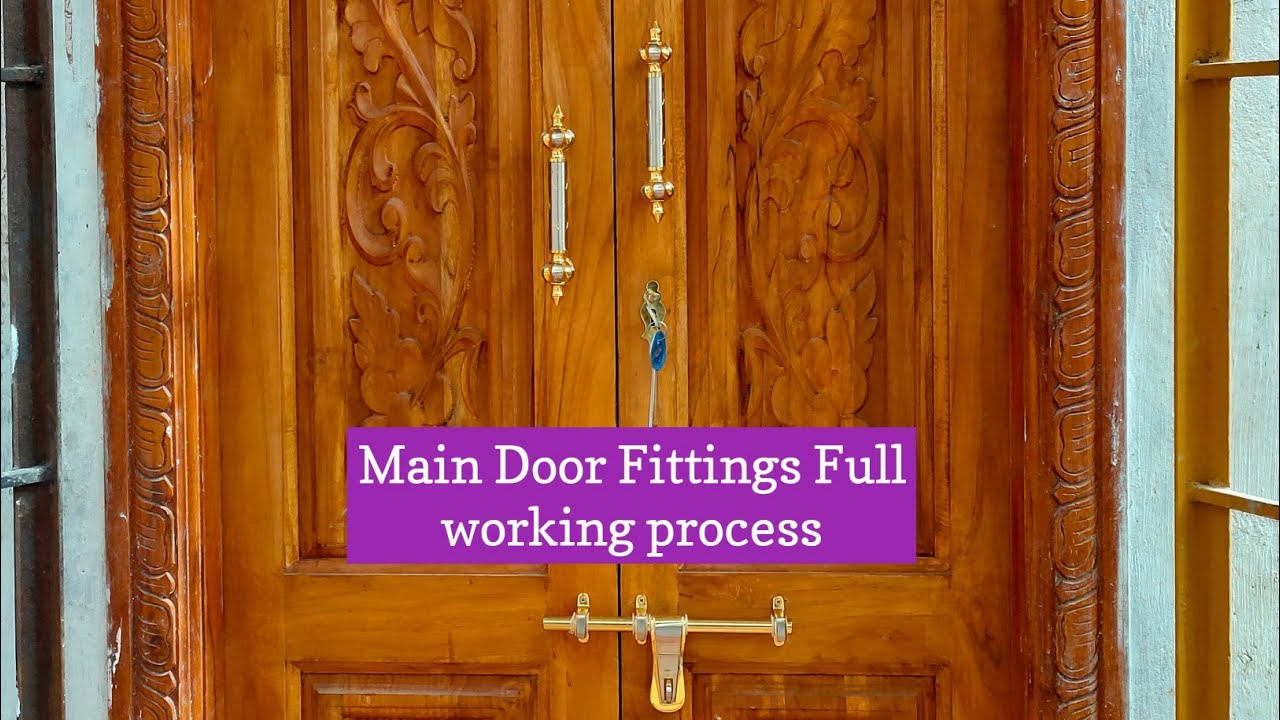 House Wooden Double Door Design and How to install of locks,handle ,hinges etc