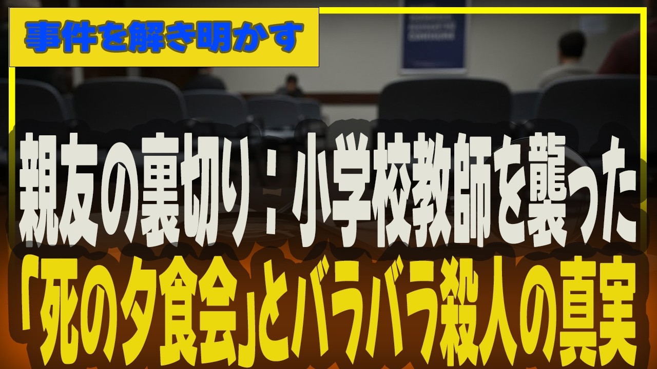 親友の裏切り：小学校教師を襲った「死の夕食会」とバラバラ殺人の真実