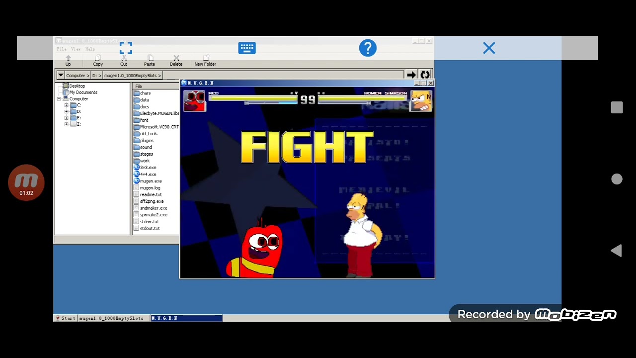 Lily Mugen Battle #1081: Red Larva vs Homer Simpson