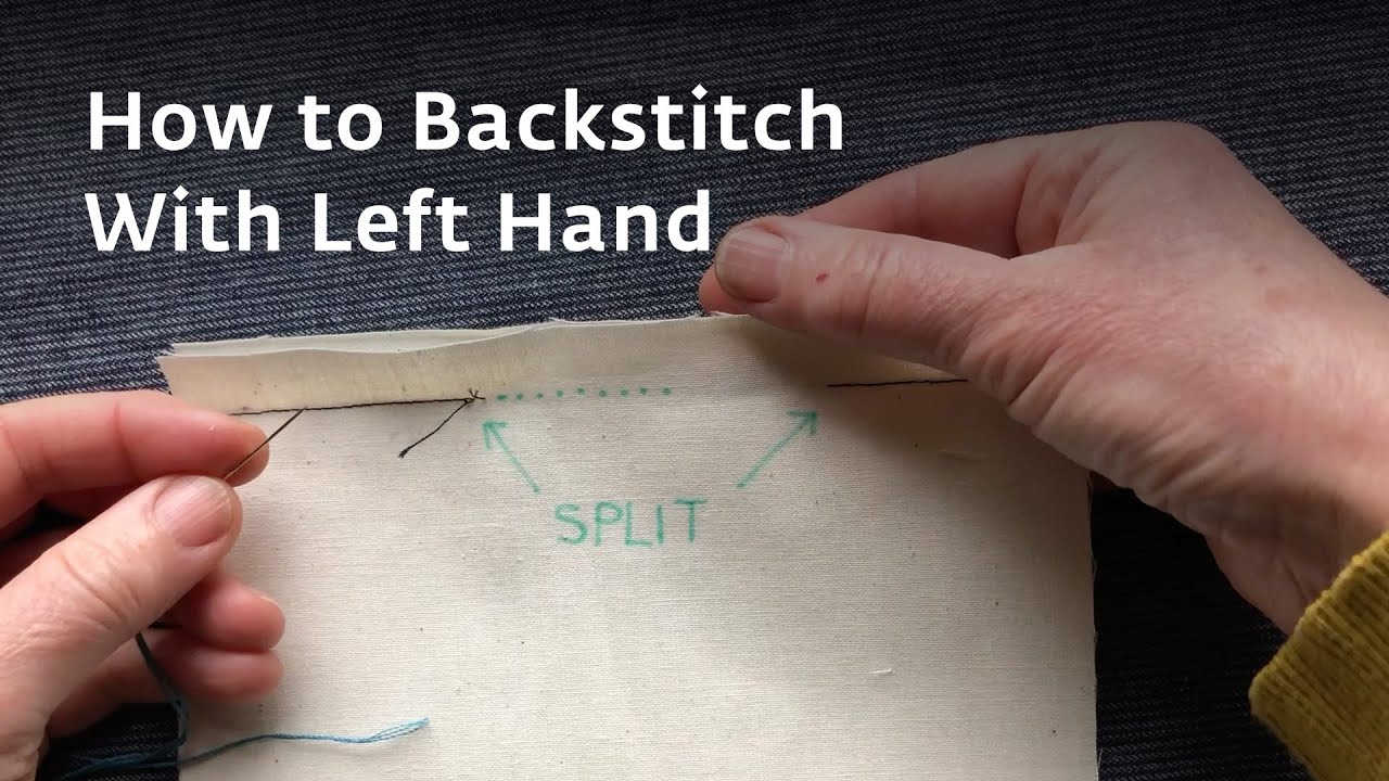 How to backstitch by hand (Left handed)