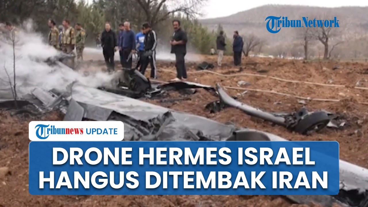 Israel Gagal Serang Iran, Drone Hermes IDF Justru Terbakar & Hangus Ditembak IRGC, Ini Penampakannya