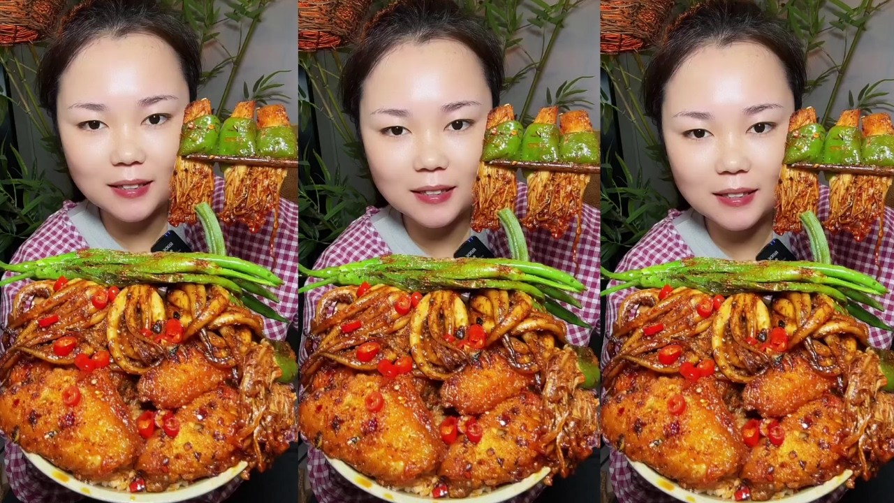 Let’s Eat Show | Satisfying Eating Crispy Chicken Wings, Spicy Squid & Pickled Peppers 😋🔥