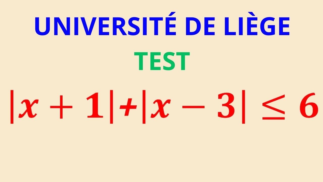 Inéquation avec valeur absolue