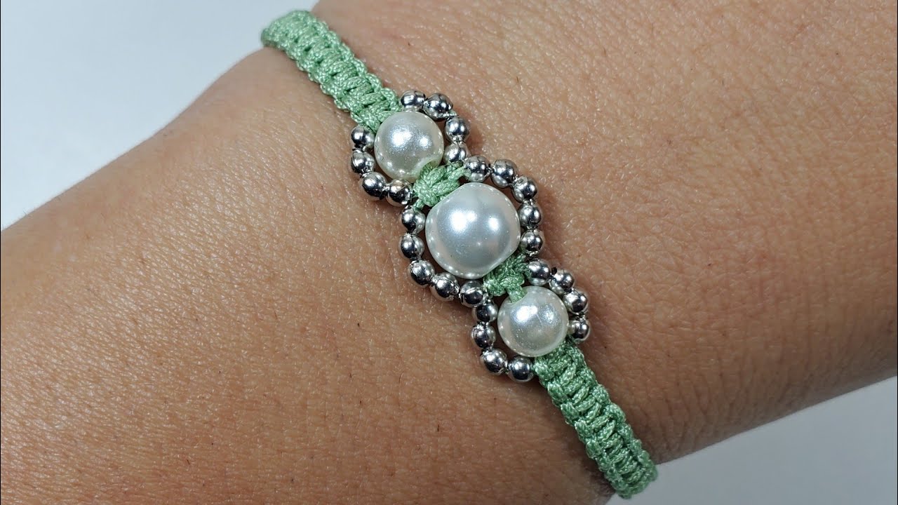 DIY PULSERA DE HILO CHINO CON PERLAS FACIL | EASY BRACELET | PULSERAS DE MODA✔️