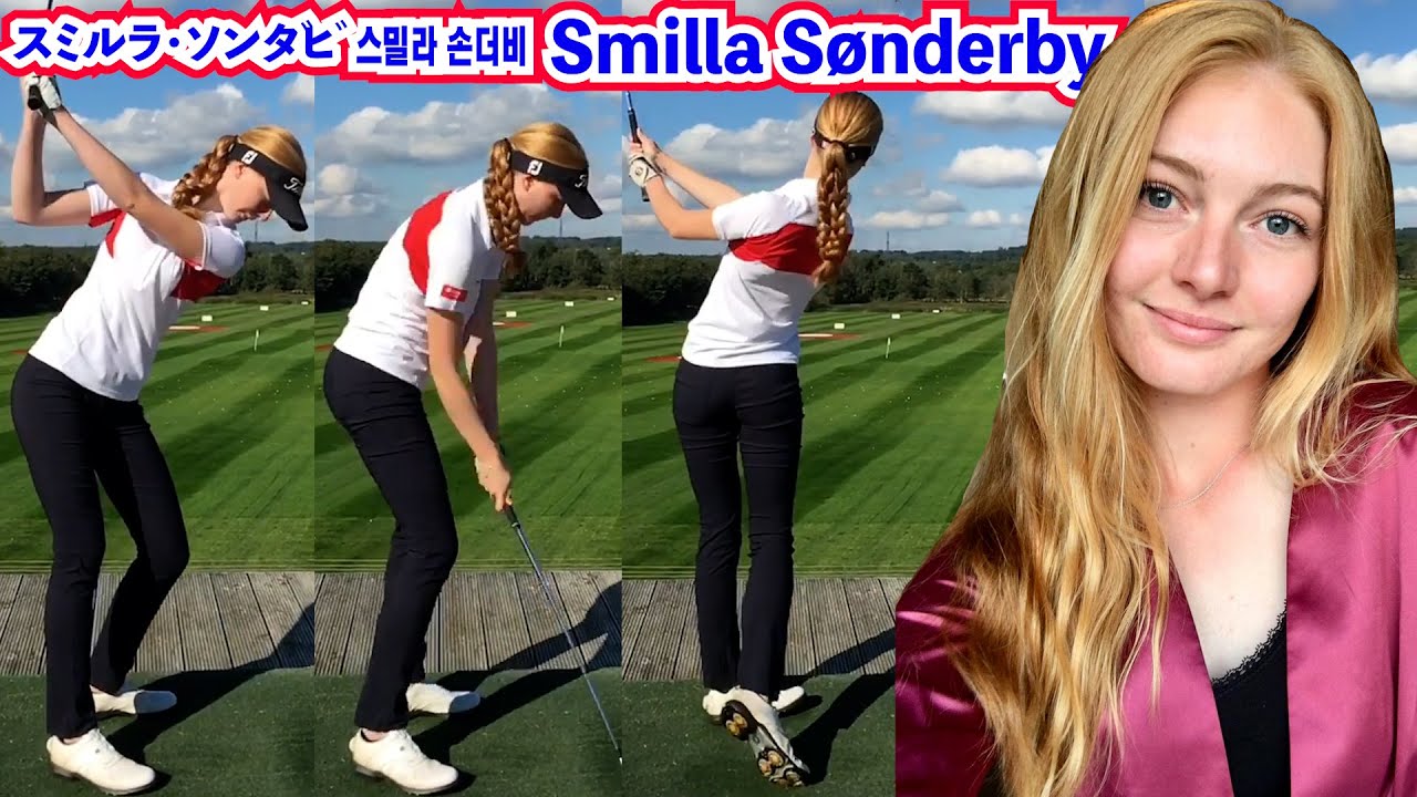 スミルラ・ソンダビ_ゴルフ・スウィング⛳️Smilla Sønderby _beautiful blonde beauty swing☄️스밀라 손더비_아름다운 금발 미녀의 스윙