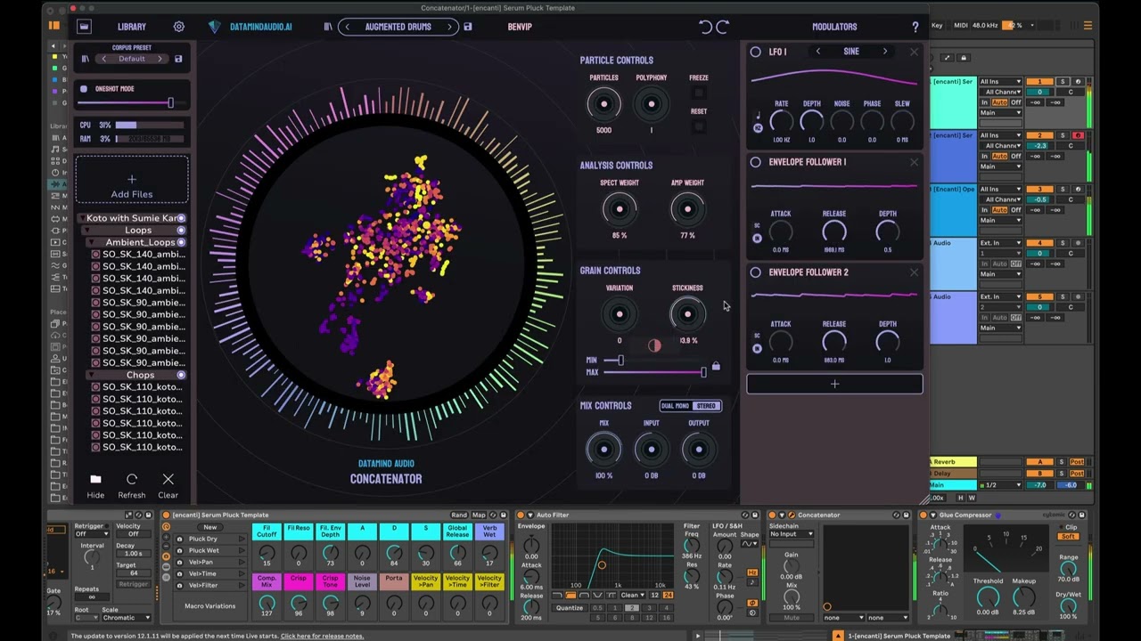 Concatenator Jam with Splice Pack (Koto with Sumie Kaneko) + Synth Arpeggio