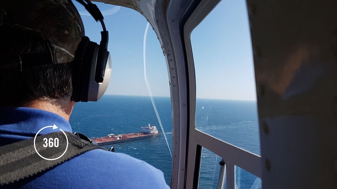 A Helicopter Ride Offshore | 360 Video
