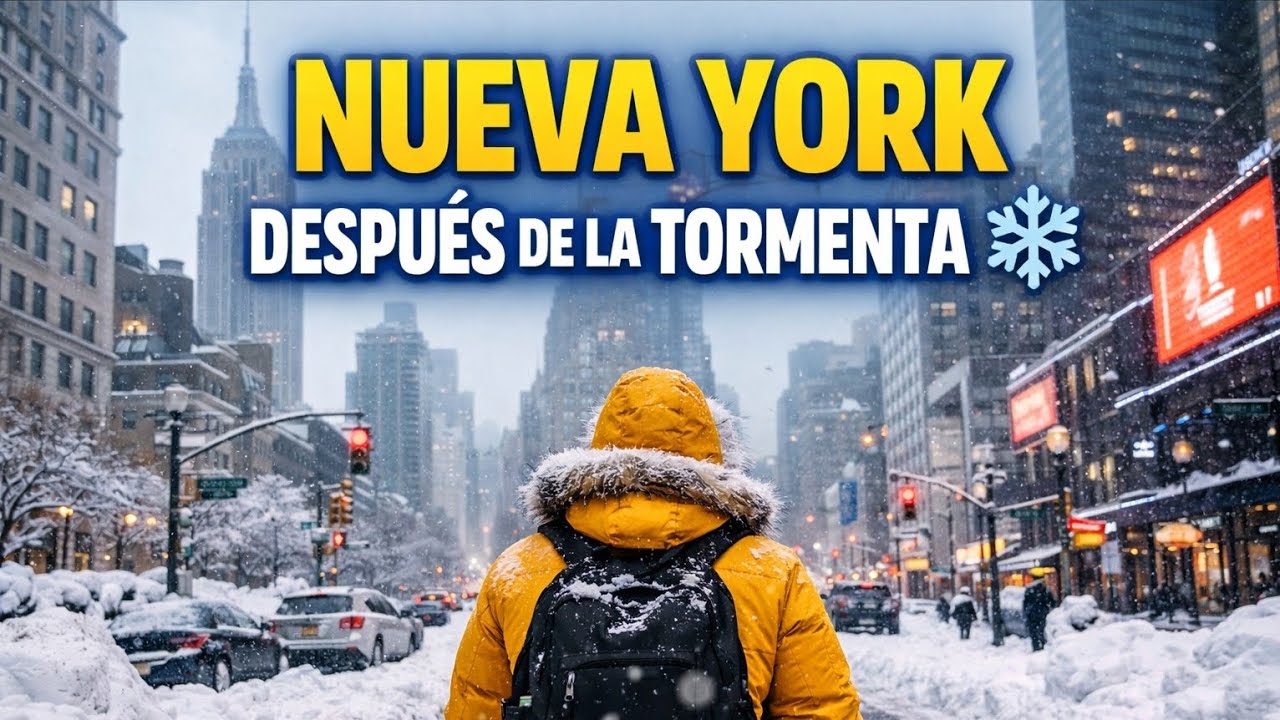  Nueva York después de la tormenta de nieve ❄️ Caminando por Manhattan