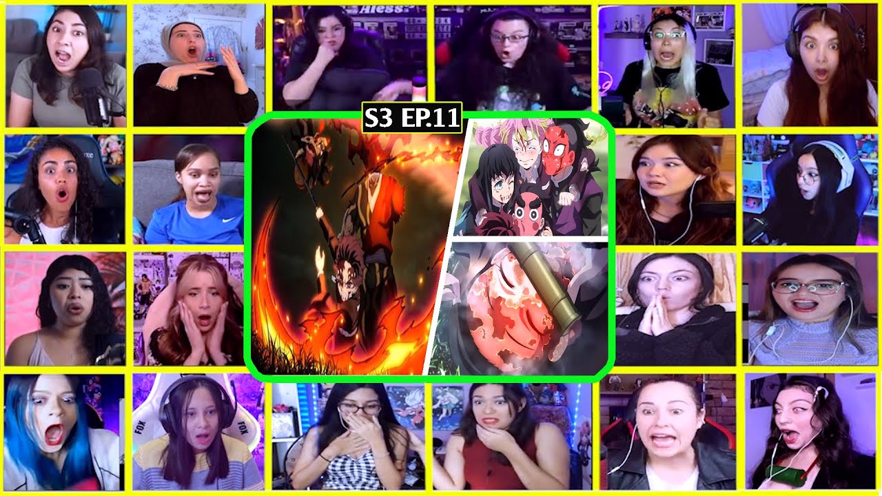 【海外の反応】Demon Slayer Season 3 Episode 11 Girls Reaction 鬼滅の刃 刀鍛冶の里編 11話 女の子 Tanjiro Cuts Off Hantengu