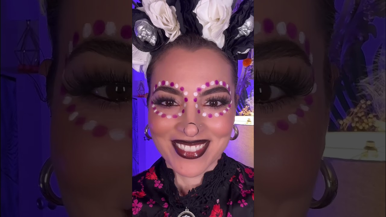 Feliz Dia De Los Muertos 🌸💀🌸 #sugarskull #makeup #hacks