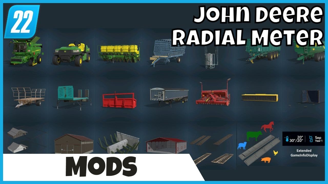 FS22 Mods | John Deere Radial Meter, Pasto Aberto e MAIS 3 Mods BR no Farming Simulator 22