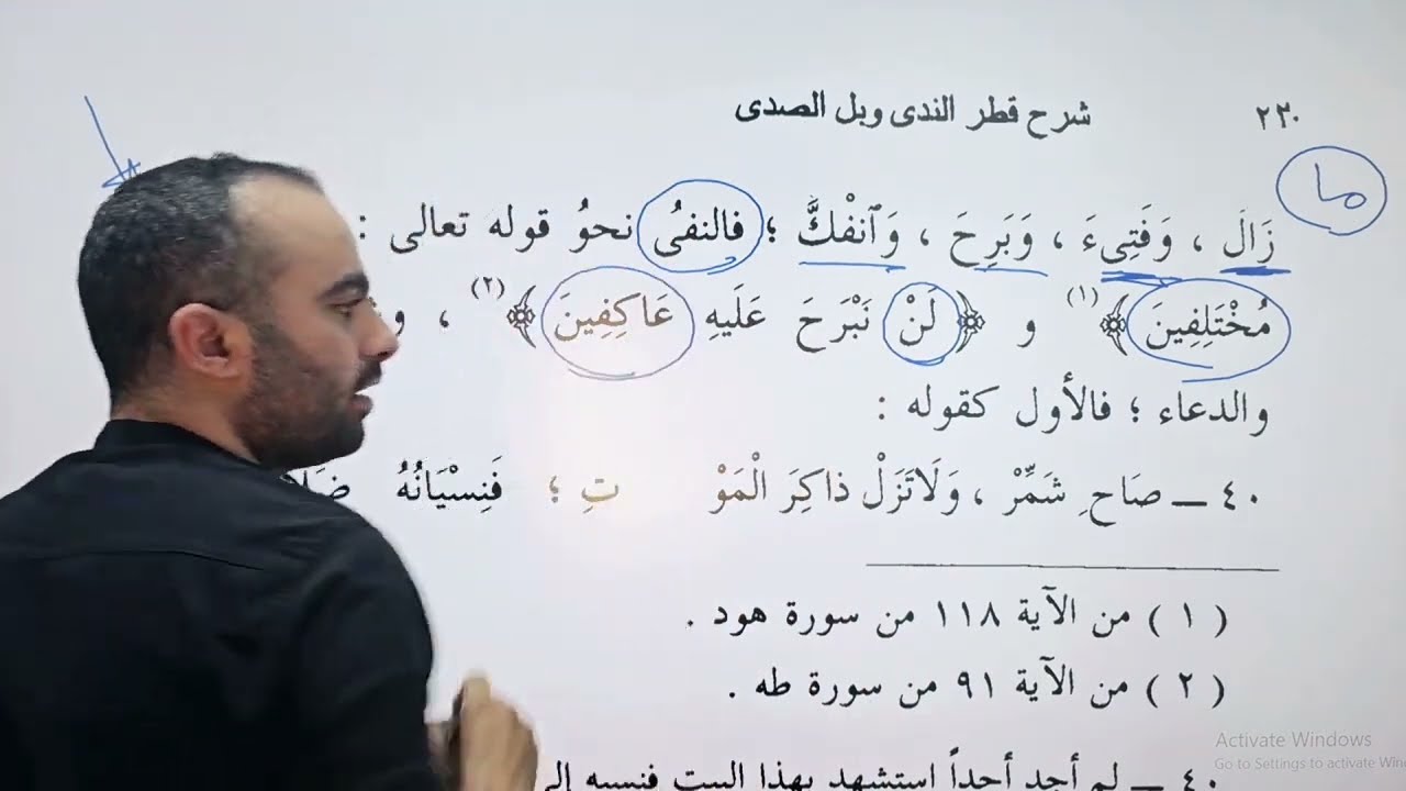 11- كان وأخواتها من شرح كتاب قطر الندى وبل الصدى لابن هشام