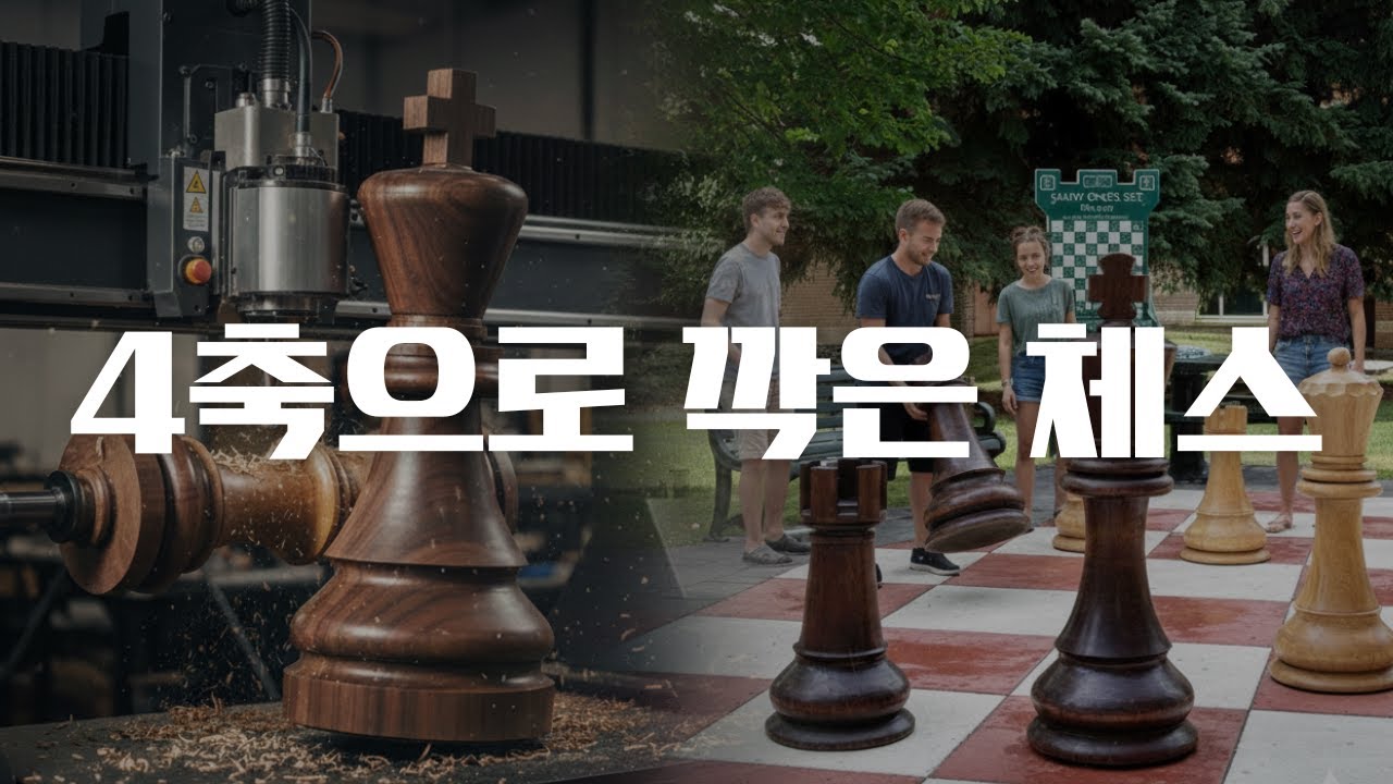 4축 가공으로 완성한 초대형 체스 세트