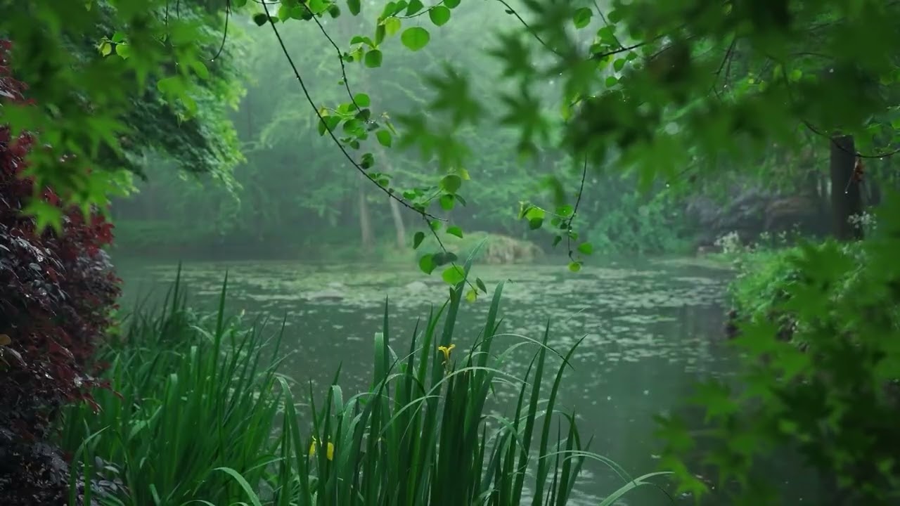 The beautiful little river is raining(424) , sleep, relax, meditate, ASMR, Real Shot
