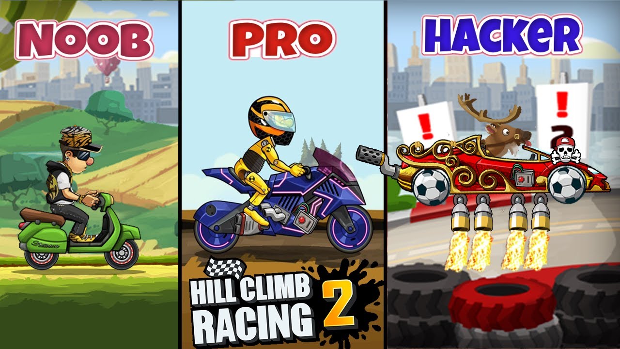 Hill Climb Racing 2 — НУБ против ПРО против ХАКЕРА — HCR2 Ultimate Compilation