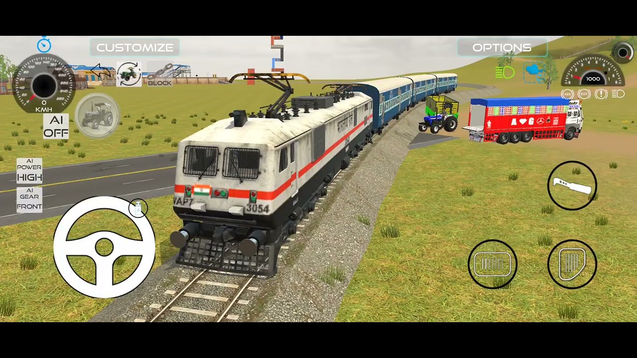 #Train accident tractor 🚜 #Army truck 🚛 powertest #12tyre tralla accident #Train vs truck drag race🛫