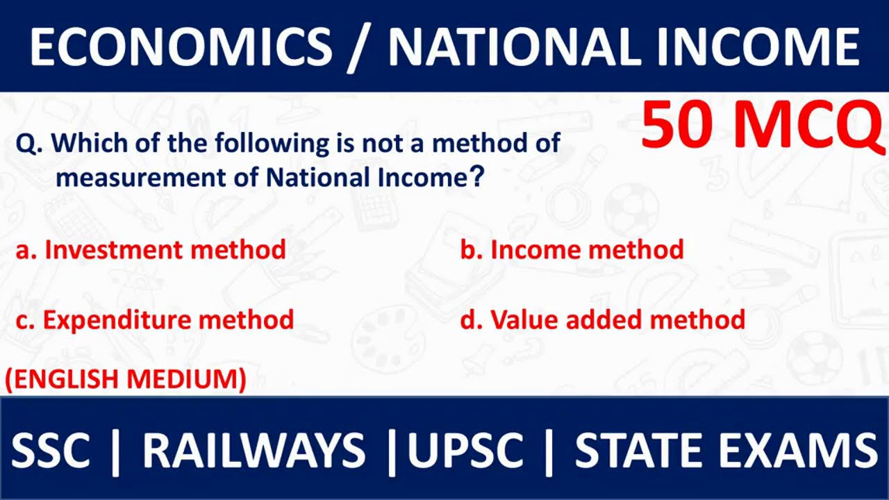 National Income MCQ | Economics MCQ | Questions on National Income | Important for SSC, State Exams.