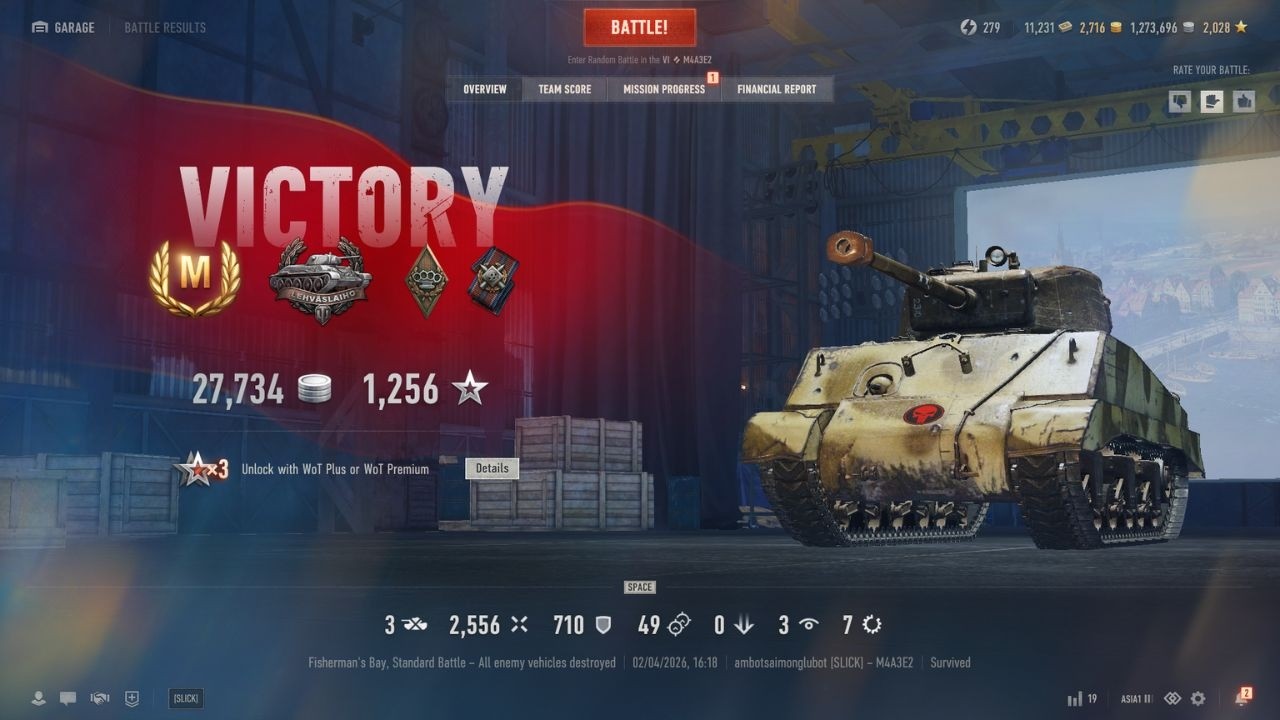 M4A3E2 Sherman Jumbo 2556 DMG Full Gameplay