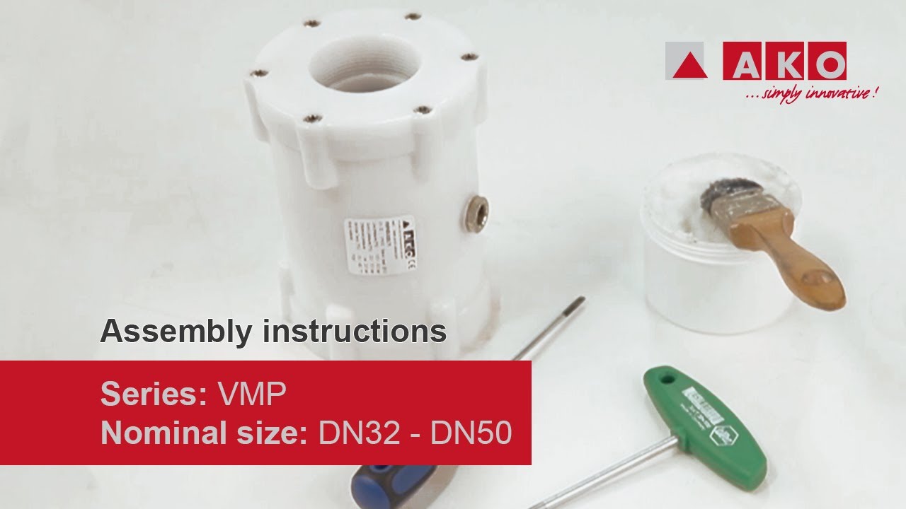 Video instructions: Sleeve replacement of AKO pinch valve (pneumatic), series VMP, DN32, DN40, DN50
