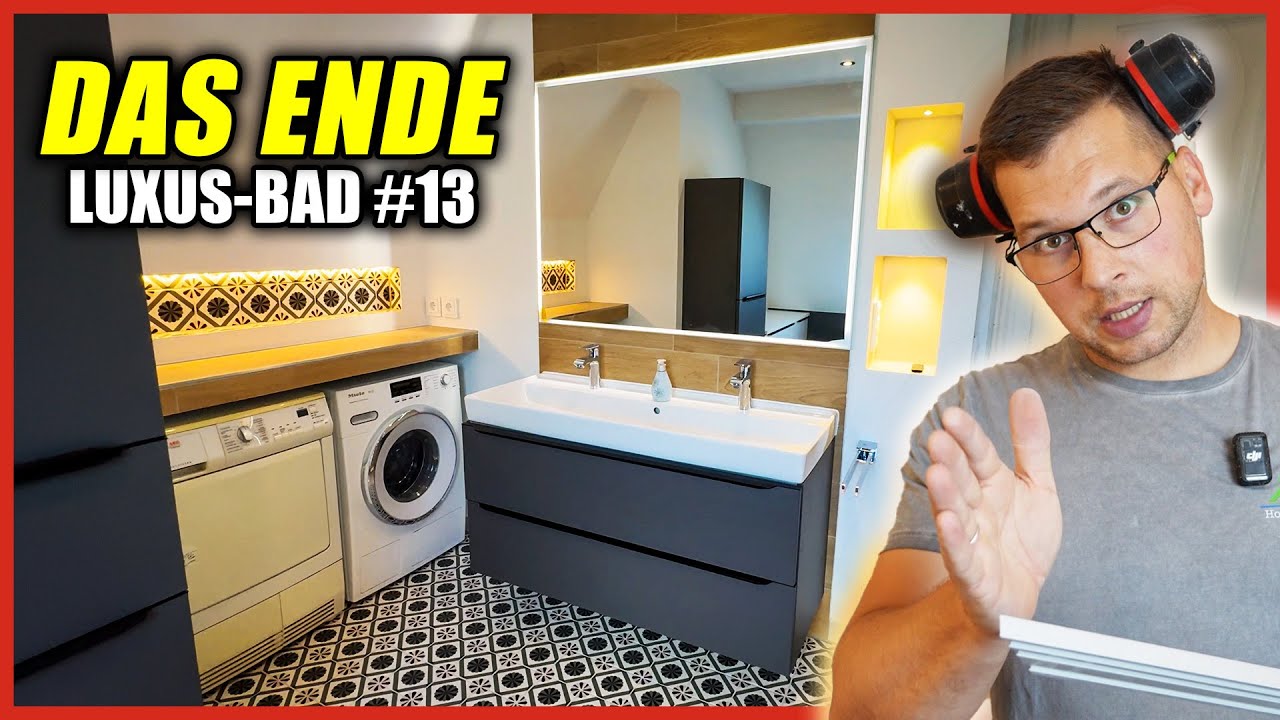 Das FINALE - Hinterleuchteter Badspiegel mit Schlüterprofilen! | LUXUS-BAD #13 | Home Build Solution