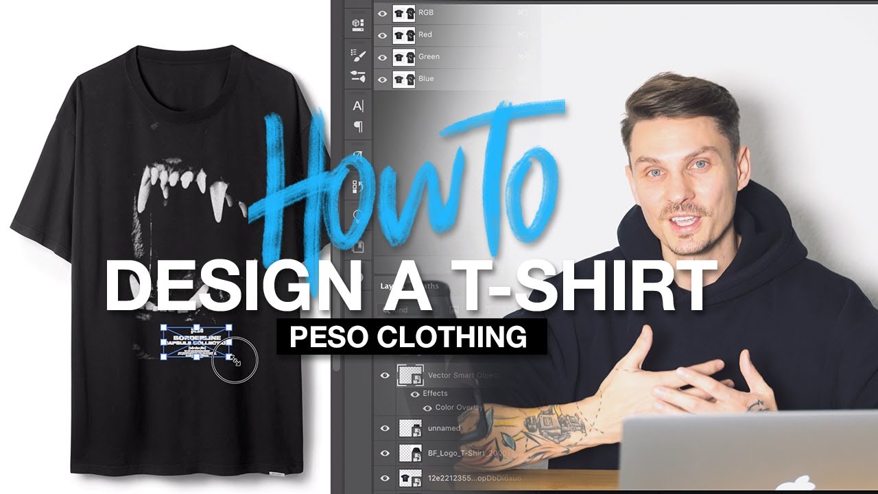Ich baue ein PESO T-Shirt von Justin in Photoshop nach.