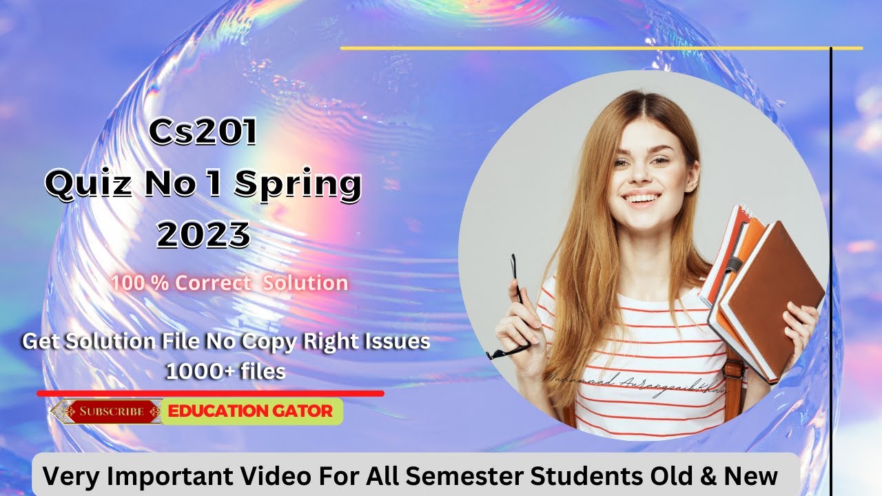Cs201 Quiz 1 2023 - Cs201 Quiz 1 Spring 2023 | Cs201 Quiz 1 |#Cs201Quiz1