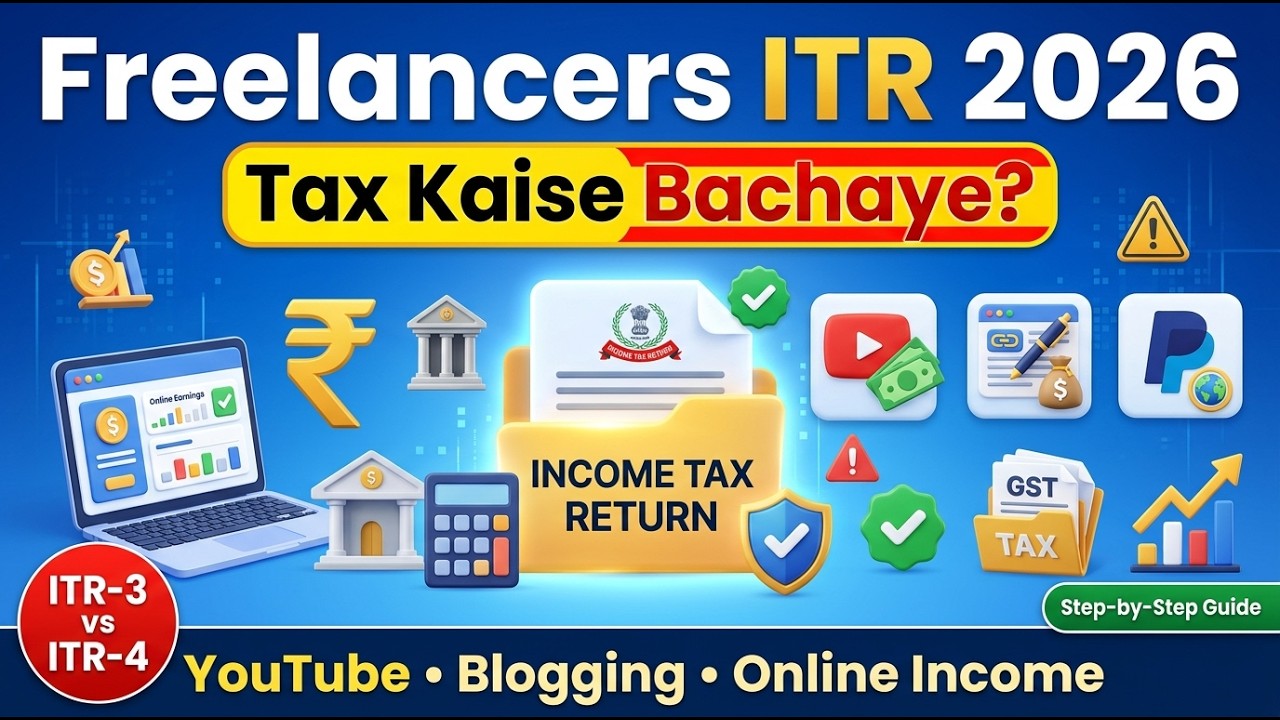 Freelancers ITR Filing Guide 2026 | ITR-3 vs ITR-4 | YouTube, Blogging & Online Income Tax Explained