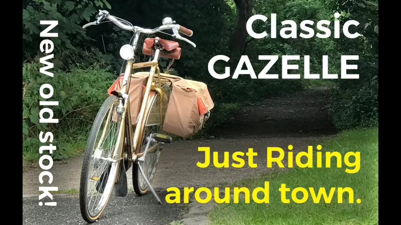 A classic Gazelle 3-speed Dutch bike, urban cycling in Blackpool England.