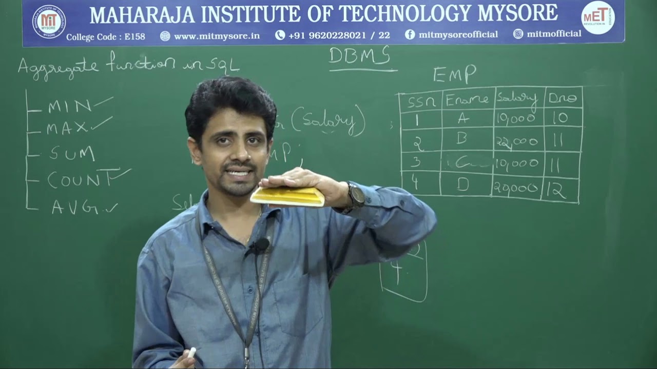 Aggregate Functions | V Semester | CSE | Module 03 | DBMS | Session 04