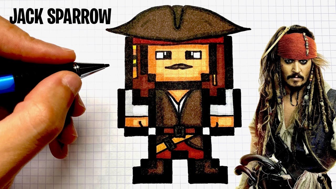 COME DISEGNARE JACK SPARROW PIXEL ARTE