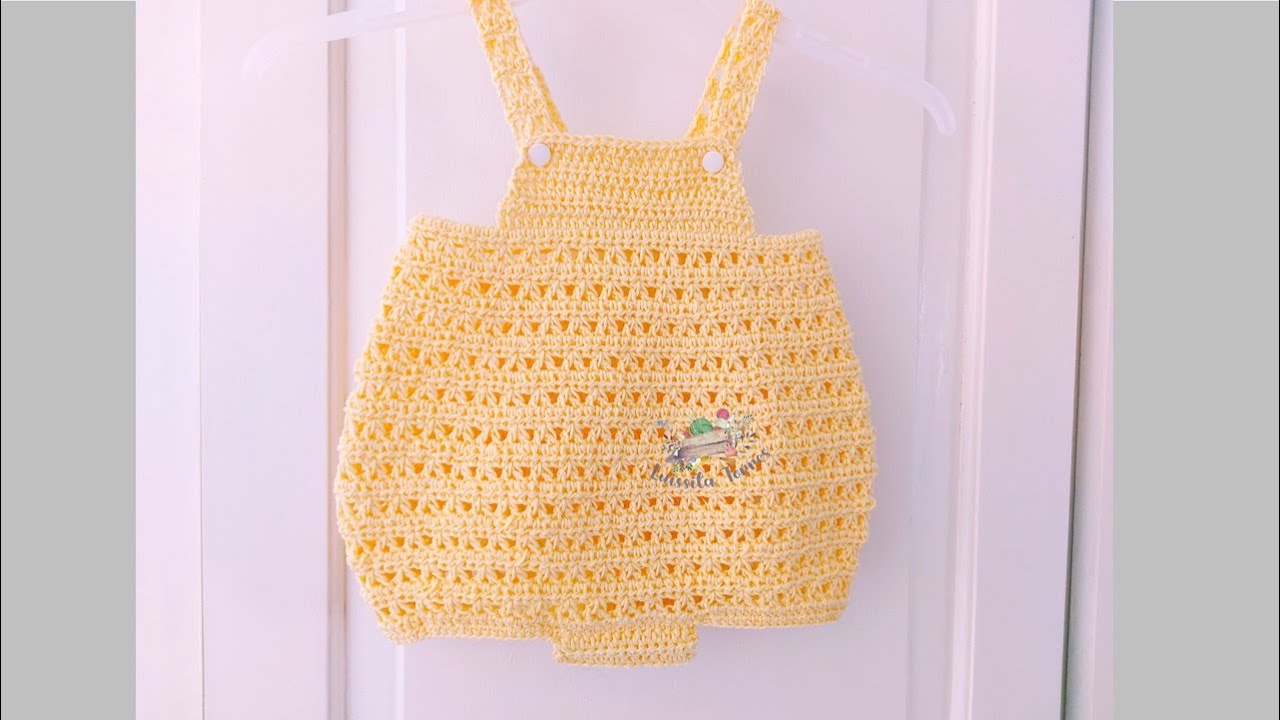OVEROL O ROMPER PARA BEBE TEJIDO A CROCHET PASO A PASO - TEJIDO FACIL - 3 A 6 MESES