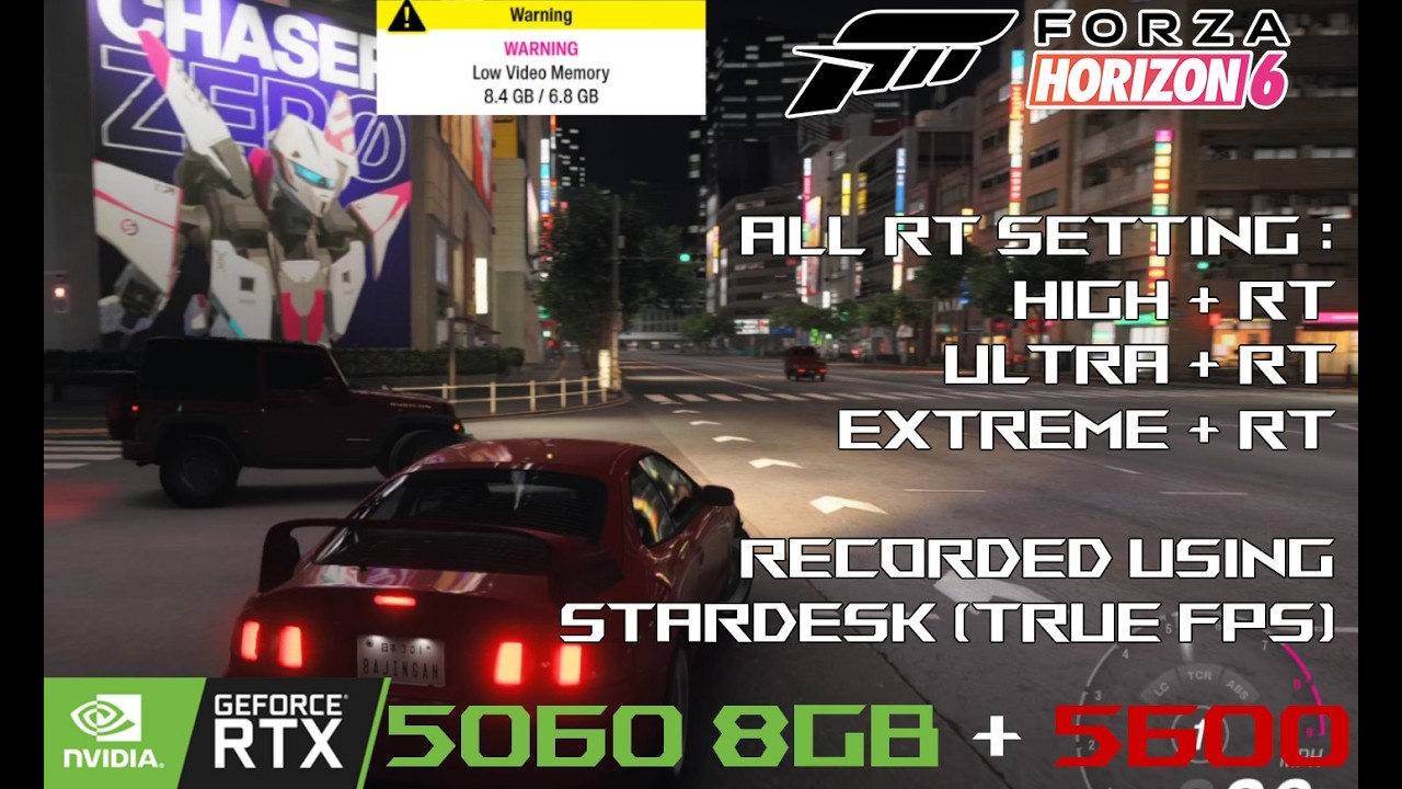 Forza Horizon 6 RTX 5060 8GB + R5 5600 Test | High+RT, Ultra+RT, Extreme+RT | TRUE FPS