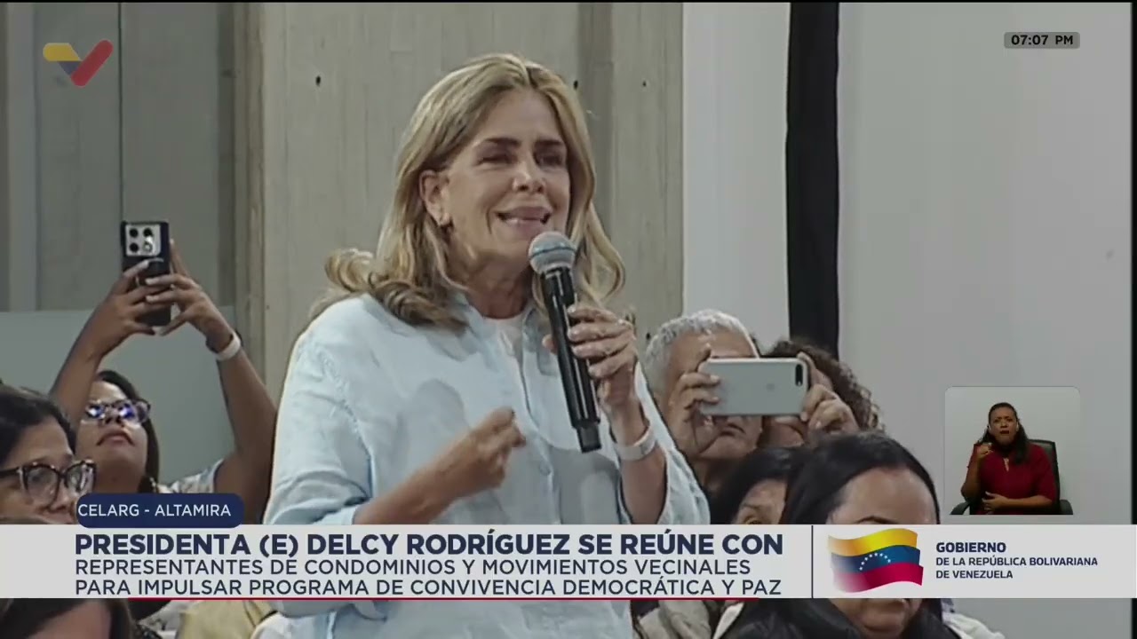 Delcy Rodríguez se reúne con condominios y movimientos vecinales, 12 de marzo de 2026