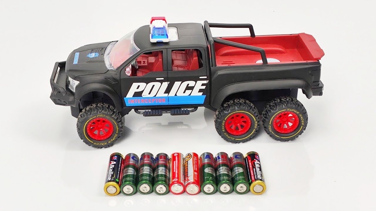 Unboxing RC Police Pickup Truck 6 Wheels, RC Bus Transportation, Excavator Truck, Ambulance Car