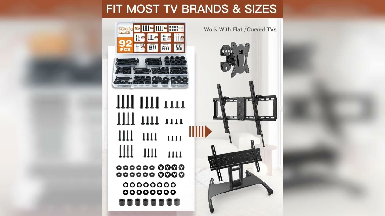 Review: 92PCS Universal TV Mounting Hardware Screw Kit Set - M4 M5 M6 M8 Screws, Spacers and W...