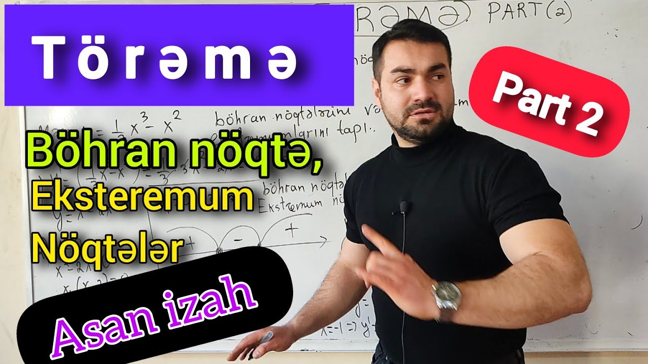✅🔺Törəmə , böhran nöqtə , eksteremum nöqtələr , ekstremumlar , asan dərs izahı #riyaziyyat #türev
