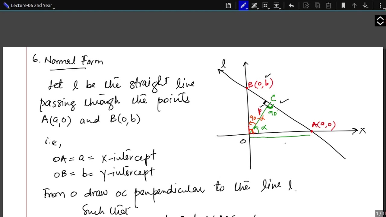 Normal Form - Lecture 06 - Analytic Geometry - 2nd Year BISE Quetta