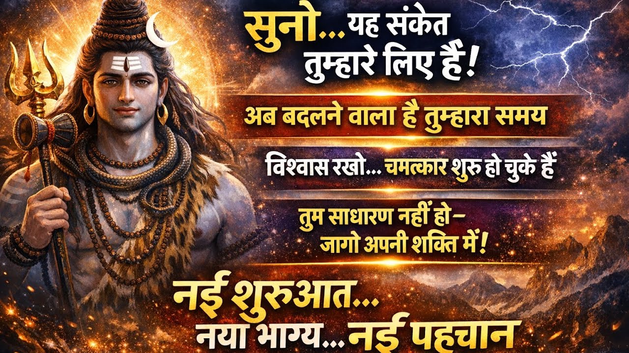 महादेव जी का संदेश999🕉️ नई शुरुआत नया भाग्य नई पहचान🕉️💌🔱✅💯💰
