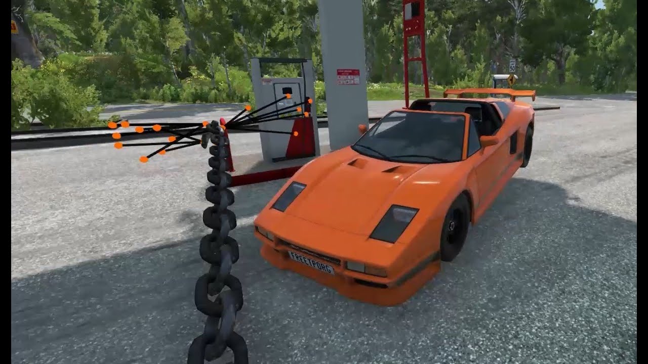 Cars vs Double Chain #1   BeamNG Drive