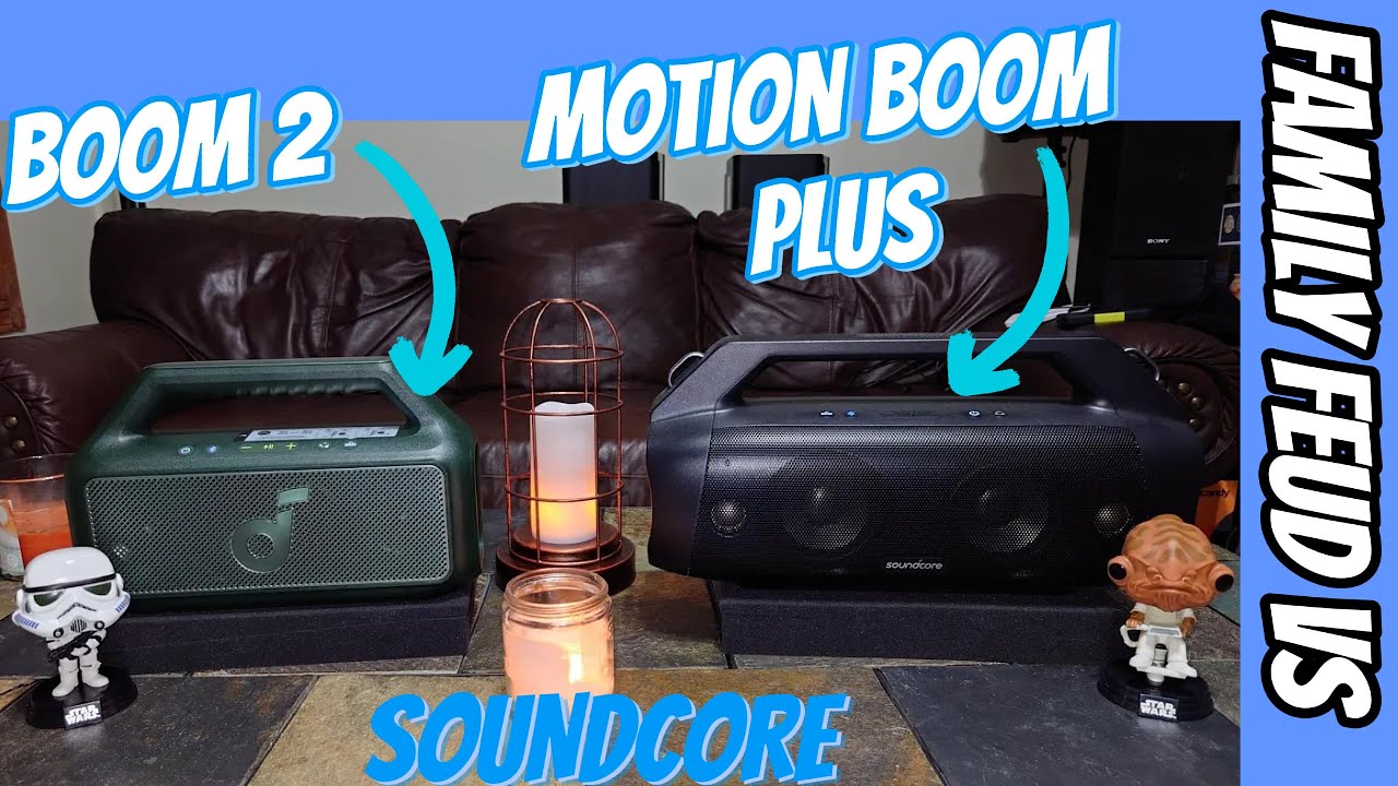 New! Soundcore Boom 2 vs Motion Boom Plus 😠 A Family Feud! Can the 2 match the + ? Default EQ, Bass^