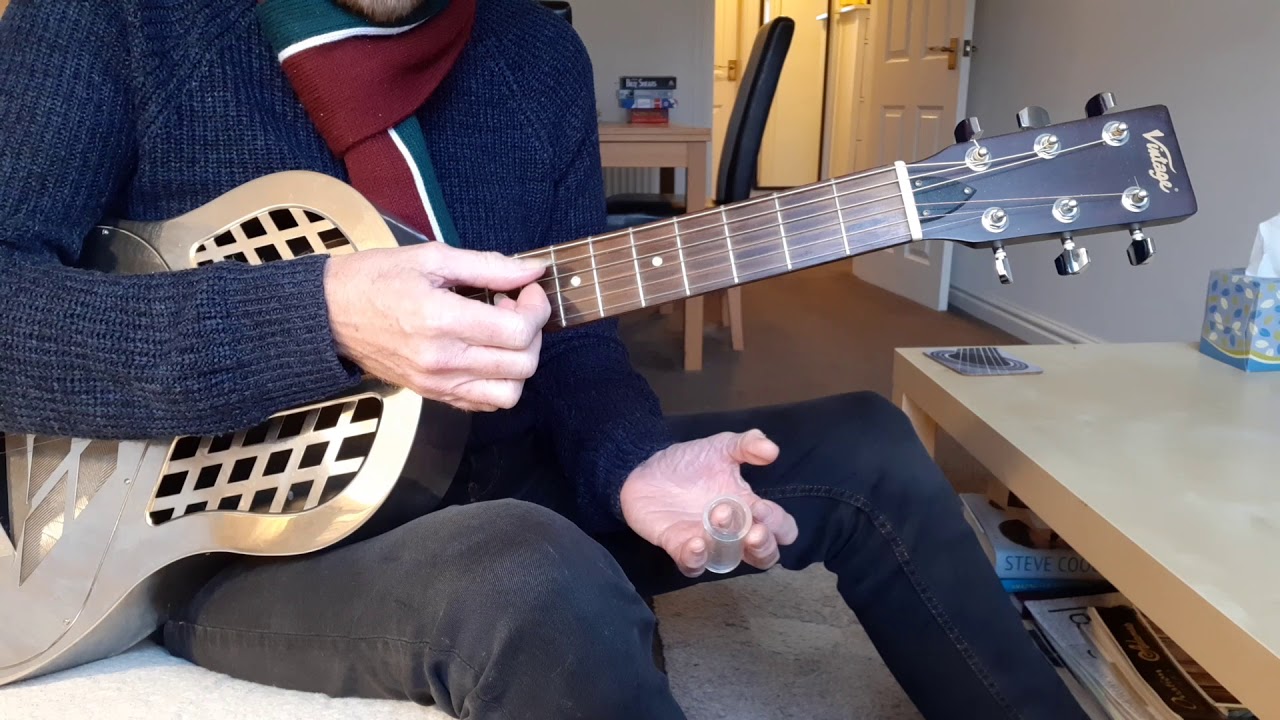 Playing in open G tuning...10) developing use of slide inc vibrato.