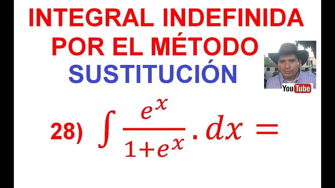 28. Integral indefinida por el método de Sustitución (Cambio de Variable). Función Exponencial.