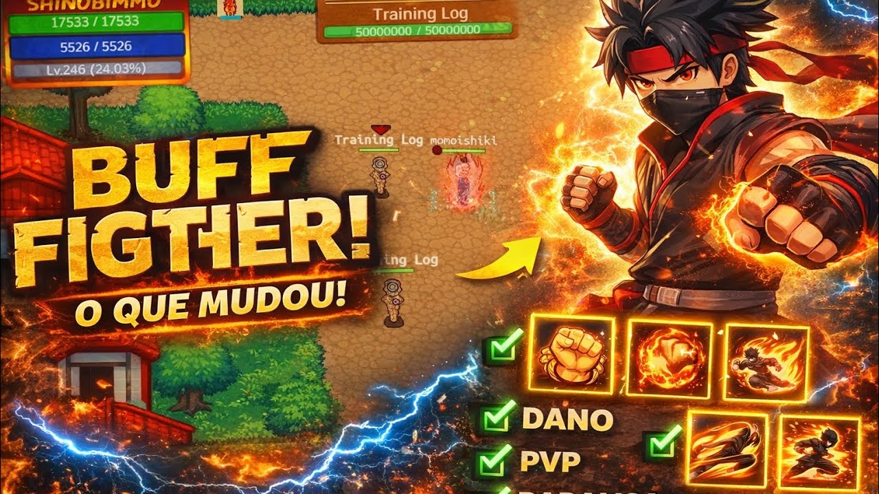 Figther buff , Oq mudou? #k5 #shinobimmo #games 