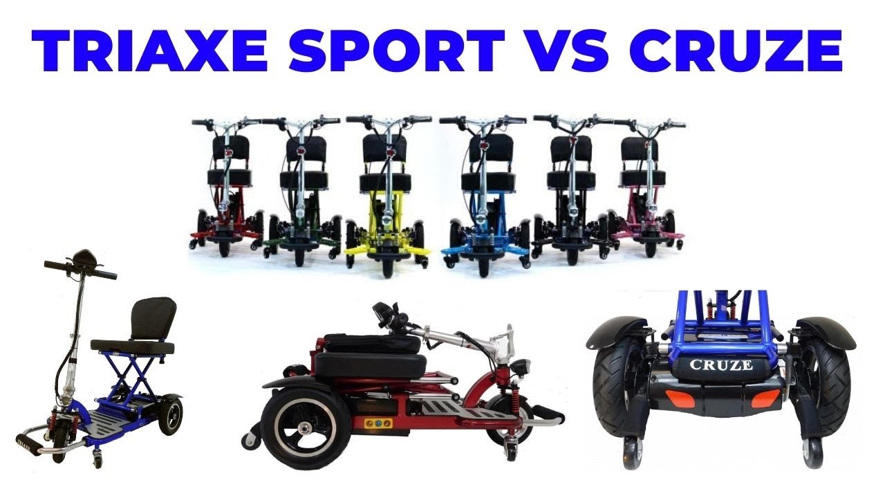 Triaxe Sport vs Cruze 3 Wheel fold down electric scooter