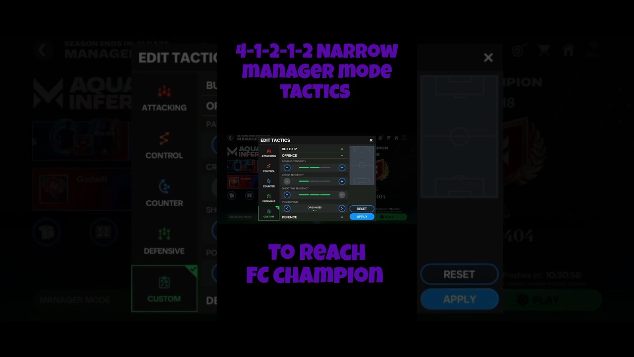 4-1-2-1-2 Narrow manager mode tactics🔥‼️ #fcmobile25 #fc25mobile #fcmobile #managermode #tactics