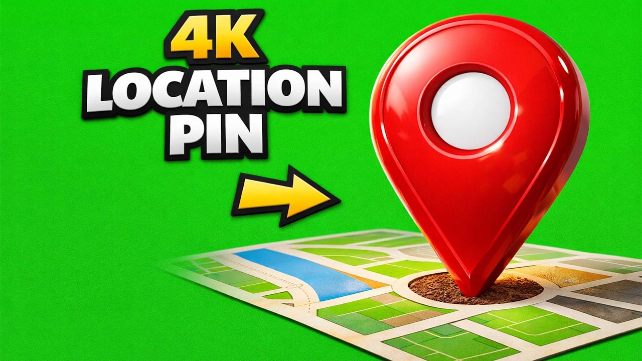 4K Green Screen Location Pin Icon Animation | Map Marker Overlay for Video Editing (No Copyright )