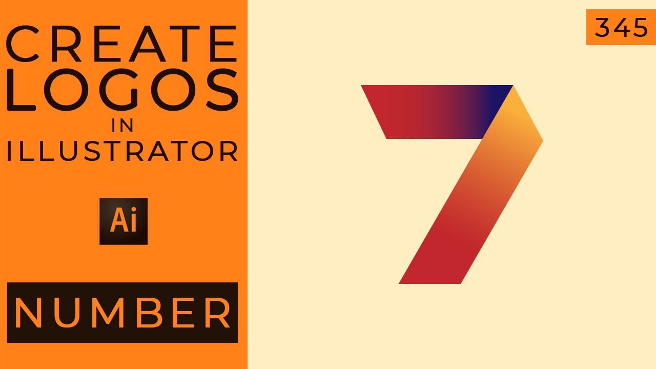 How to create a number logo design with a gradient in Illustrator