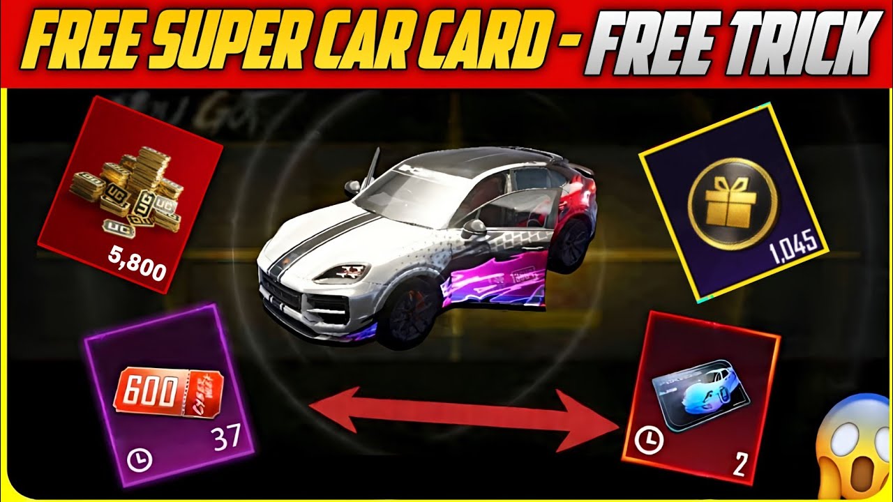 Free 1 Super Car | New Trick Free UC Vouchers For Super Car Cards | Porsche Crate Opening | PUBGM